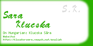 sara klucska business card