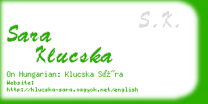 sara klucska business card